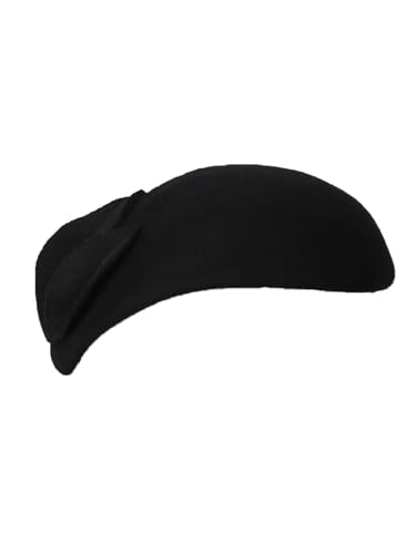 HIMESPORT Wool Felt Fascinator Hats for Women Ladies Female Wedding Cocktail Tea Party Dress Pillbox Hat - color: Black 6
