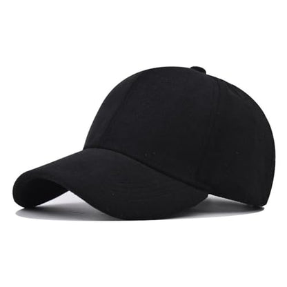 TOPTIE Suede Baseball Cap Hat, Adjustable 6 Panel Structured - color: Black