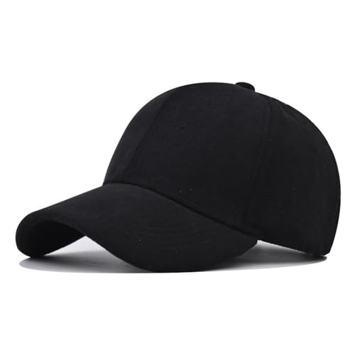TOPTIE Suede Baseball Cap Hat, Adjustable 6 Panel Structured - color: Black