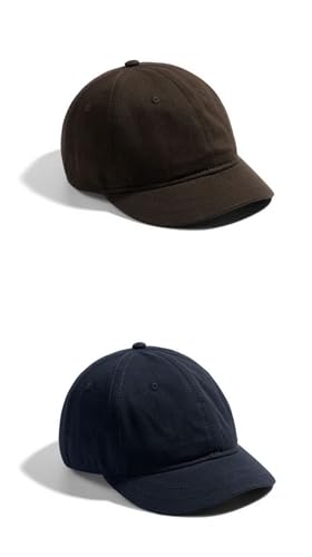 Adjustable Mens and Womens Sun Hat Short Brim Baseball Cap - color: Brown+gray+armygreen+black
