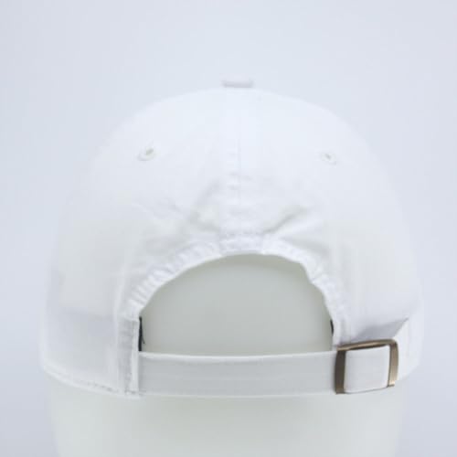 Washed Canvas Combed Cotton Unstructured Soft Crown Adjustable Dad Hat Baseball Cap - color: White