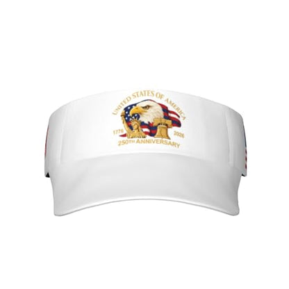 United States 250th Anniversary Hat USA Est 1776 America Patriotic Visor Cap Adjustable Sun Hat for Women Men Sports Beach - color: Black3