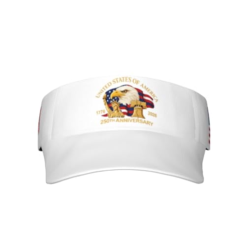 United States 250th Anniversary Hat USA Est 1776 America Patriotic Visor Cap Adjustable Sun Hat for Women Men Sports Beach - color: Black3