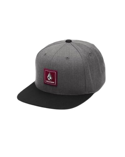Volcom Men's Quarter Twill Snapback Hat – 6-Panel Adjustable Cap with Stone Logo Patch - color: Charcoal Heather Evo