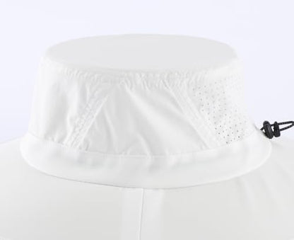 Home Prefer UPF 50+ Sun Hats for Men Women Foldable Wide Brim Fishing Hat Quick Dry Summer Outdoor Garden Safari Bucket Hat - color: White