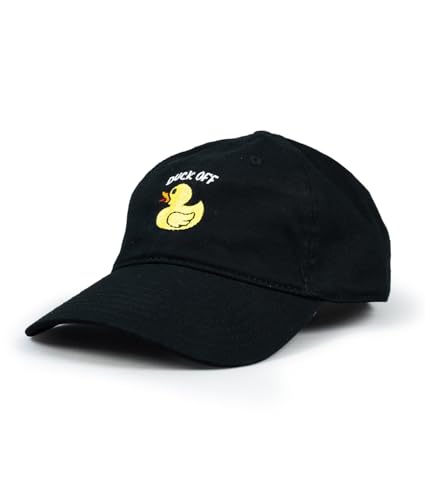 Riot Society Mens Embroidered Adjustable Dad Hat - color: Duck Off Embroidered (Black)