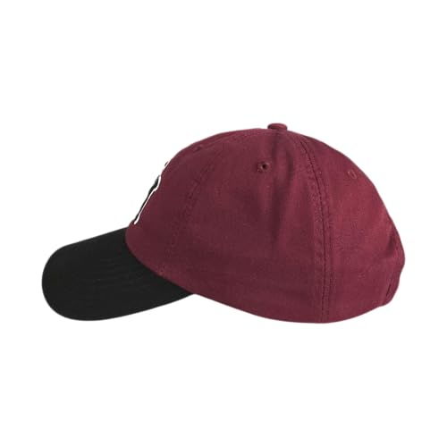 NY 3D Embroidered Dad Hat - New York Baseball Cap - color: Burgundy-black