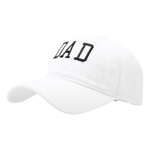 Mom and Dad Hats Fathers Day Mothers Day Embroidered Adjustable Baseball Cap New Parents Gift for Couples - color: Dad-white