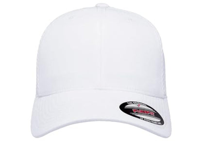 Flexfit 6533 Ultrafibre & Airmesh Lightweight Stretch-Fitted Cap - color: White, size: Large-X-Large