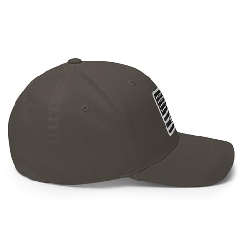 FX FAFO USA Flag Fitted Hat Embroidered Curved Bill Mid Crown Closed-Back Structured Twill Cap - color: Dark Grey, size: Large-X-Large