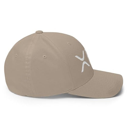 FX XRP Crypto Fitted Hat Embroidered Curved Bill Mid Crown Closed-Back Structured Twill Cap - color: Khaki, size: Large-X-Large
