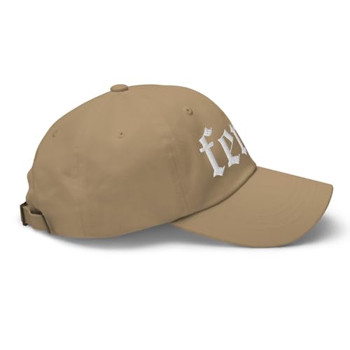 NX Feral Embroidered Curved Bill Cap Relaxed Fit Low Crown Adjustable Dad Hat - color: Khaki