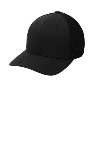 Port Authority Flexfit Cotton Twill Cap - color: Black/ Black, size: Small-Medium