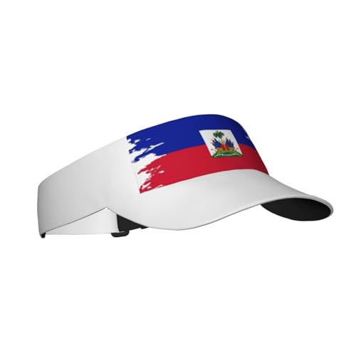 Cute Flag Visors Sun Protection Hats for Men Women Fashion Outdoor Sun Visor Hats Adjustable Summer Hat - color: Haiti Flag 4