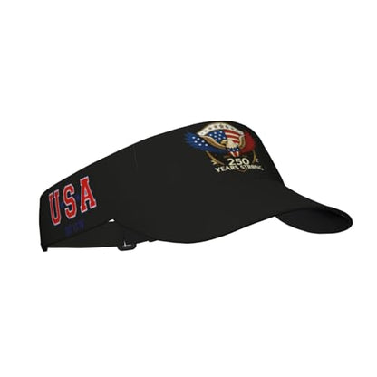 United States 250th Anniversary Hat USA Est 1776 America Patriotic Visor Cap Adjustable Sun Hat for Women Men Sports Beach - color: Black9