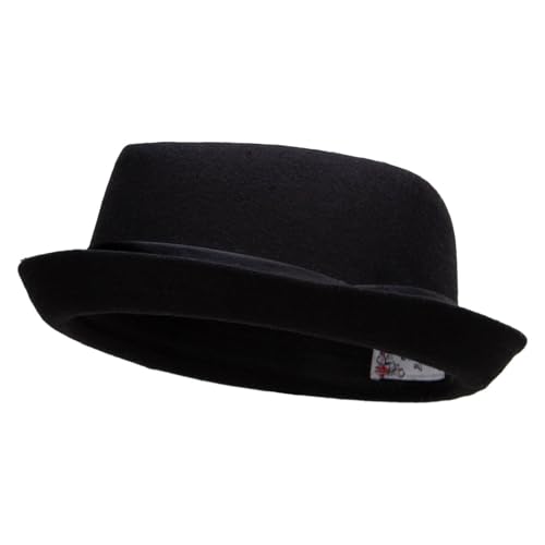 Big Size Wool Upbrim Pork Pie Fedora - color: Black, size: XX-Large-3X-Large