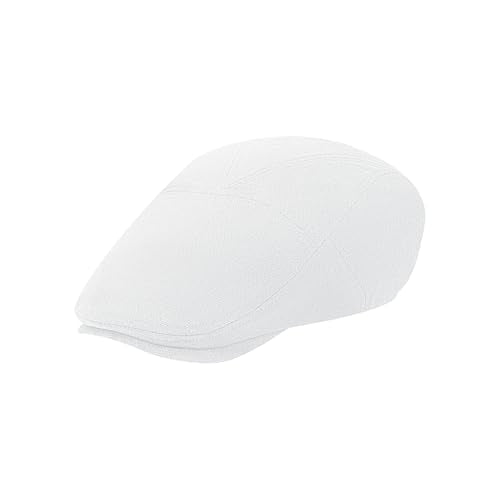 Men's Flat Cap Linen Blend Adjustable Newsboy Cap for Men Classic Cabbie Ivy Gatsby Irish Beret Cap Summer Hat - color: White_aa, size: Medium