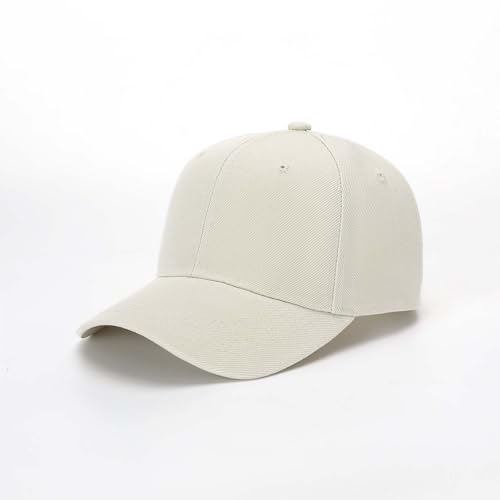 ZH Plain Adjustable Baseball Cap - Lot of 12 Unisex Blank Design Caps - color: Light Beige