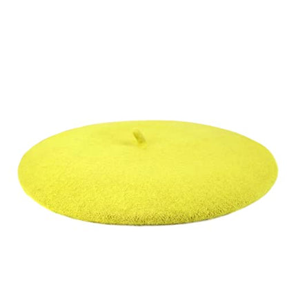 Wheebo Berets for Kids Wool French Beret Hats Artist Painter Hats for Little Girls Boys Solid Color Style - color: Dark Yellow
