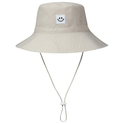 55cube Baby & Toddler Sun Hat UPF 50+ Bucket Hat with Chin Strap - color: 2pack Off White/Olive Green, size: 2-5T