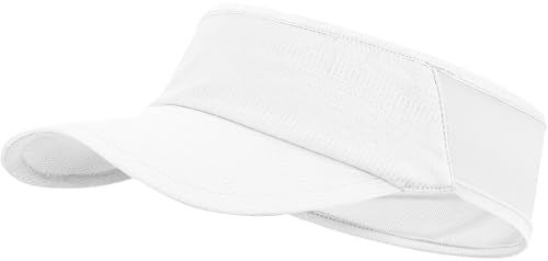 Sports Sun Visor Women Men, Cooling Stretchy Visor Hats Summer Packable Ponytail Sun Hat for Running, Golf, Tennis - color: 1pc White