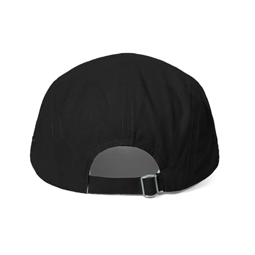 Croogo 5 Panel Short Brim Cotton Baseball Cap Adjustable Hat for Men - color: Black