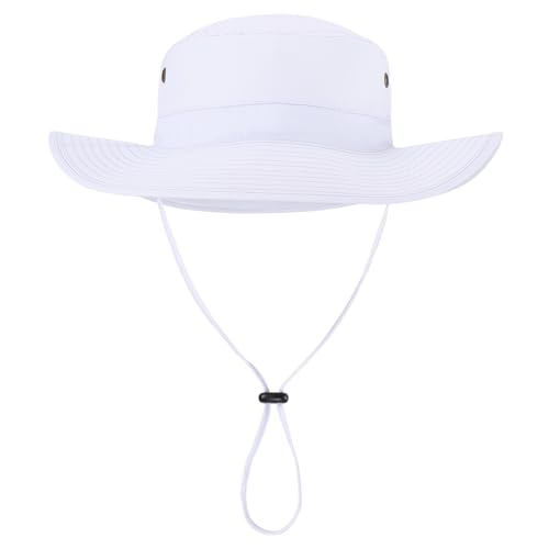 Home Prefer UPF50 Mens Sun Hat with Neck Flap Quick Dry UV Protection Cap Womens Wide Brim Fishing Hat Neck Flap Beach Garden - color: Cool White