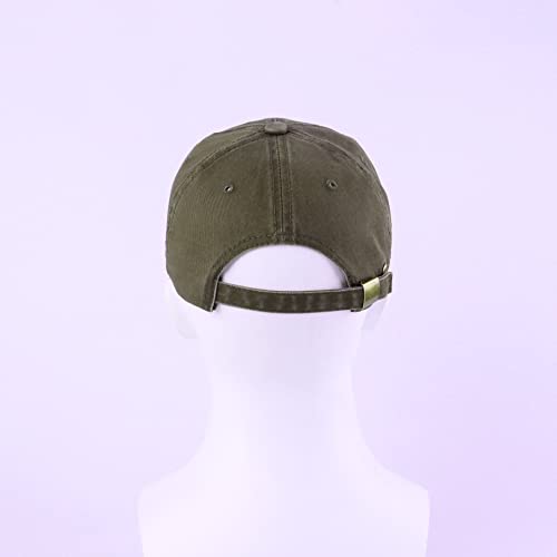 LANGZHEN Unisex Baseball Cap 100% Cotton Fits Men Women Washed Denim Adjustable Dad Hat - color: Army Green