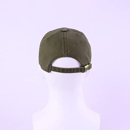 LANGZHEN Unisex Baseball Cap 100% Cotton Fits Men Women Washed Denim Adjustable Dad Hat - color: Army Green