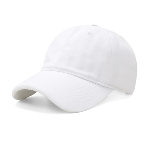 NPJY Baseball Cap Golf Dad Hat Adjustable Original Classic Low Profile Hat - color: White(washed)