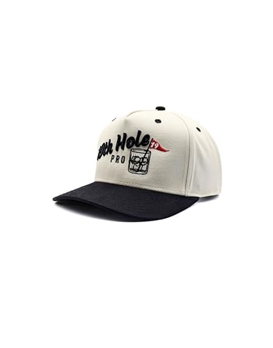 Vintage Style 19th Hole Pro Trucker Hat | Black & Natural Two-Tone Golf Hat