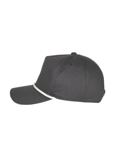 E BY ELIDAN A-Frame Trucker Hat, 5-Panel Blank Snapback - color: Charcoal + White Rope