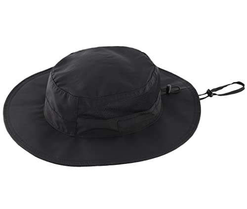 Connectyle Men's Breathable UPF 50+ Sun Hat Packable UV Protection Bucket Hat for Fishing Hiking Camping Safari Beach Golf - color: Black