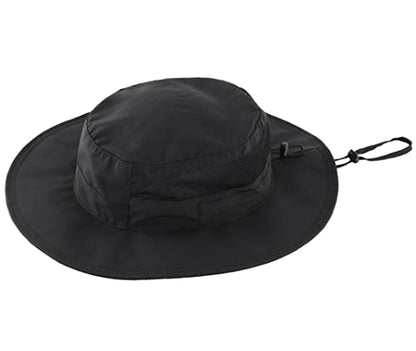 Connectyle Men's Breathable UPF 50+ Sun Hat Packable UV Protection Bucket Hat for Fishing Hiking Camping Safari Beach Golf - color: Black