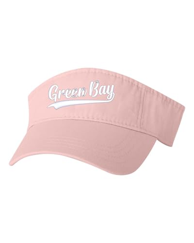 Go All Out City of Green Bay Wisconsin Fashion Script Bucket Ponytail Visor Embroidered Cap Dad Hat - color: Pink