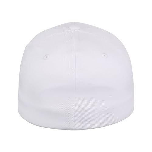 Lids Blank All Star Classic Structured Stretch Fitted Baseball Cap – Curved Bill Hat for Men and Women - color: White, size: Large-X-Large