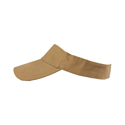 HH HOFNEN Sports Sun Visor Hats Cotton Adjustable Golf Caps for Men Women - color: #1b Khaki