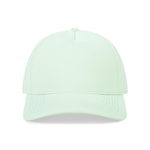 5 Panel Baseball Cap Quick Dry Mesh Snapback Hat for Women Men - color: Lightgrey+aquagreen+offwhite