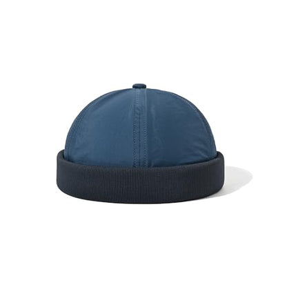 Clakllie Quick Dry Brimless Docker Cap for Men Summer Beanie Sailor Skullcap Lightweight Waterproof Adjustable No Brim Hat - color: Cdus-wbbh2401-blue