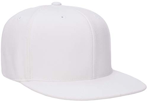 Flexfit Men's Flexfit 210 Fitted Flat Bill Cap Hat - color: White, size: Large-X-Large
