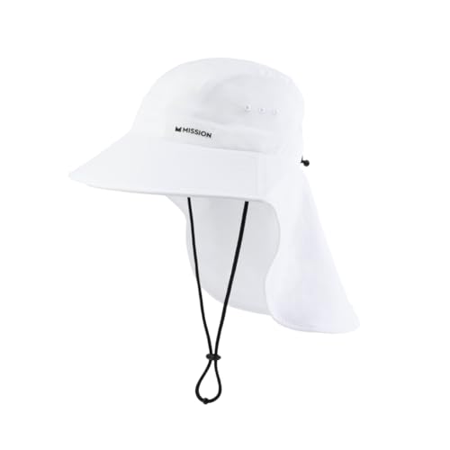 Cooling Sun Defender Sun Hat, UPF 50 UV Protection for Men Women, Wide Brim Outdoor Hat for Hiking, Fishing, Beach, Gardening - color: White