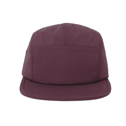 5 Panel Running Hat Waterproof Nylon Sun Hat Quick Dry Plain Baseball Cap for Men Women - color: Dark Red