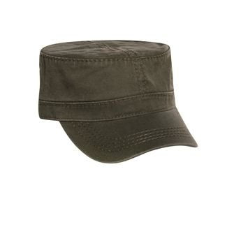 OTTO Garment Washed Superior Cotton Twill w/Heavy Stitching Military Cap - color: Dk. Ol. Green