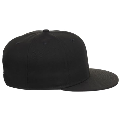 Lids Blank Dime Color UV Adjustable Snapback Hat – Flat Bill Hat for Men & Women – Comfortable Fit, Premium Everyday Style Black/Black