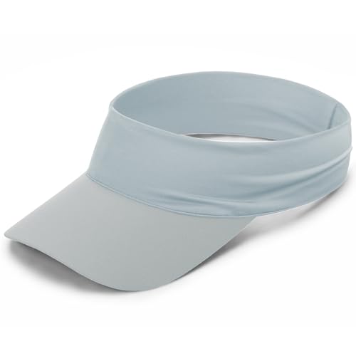 Cooling Sun Stretchy Visor Hat for Men Women,Soft Headband Visors - color: 1-light Grey