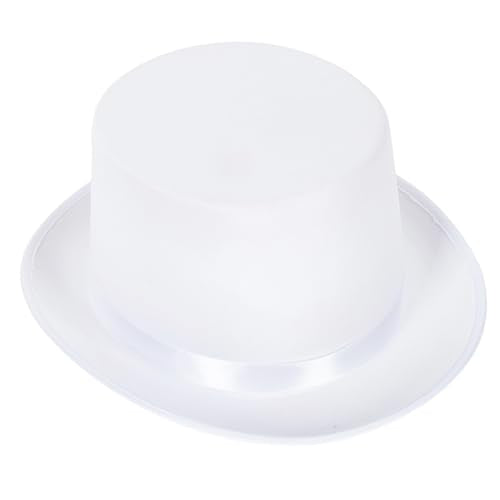 Top Hat for Men Women Adult, Magician Victorian Pilgrim Theatrical Clown Bowler Tailcoat, Cosplay Costume - color: White1