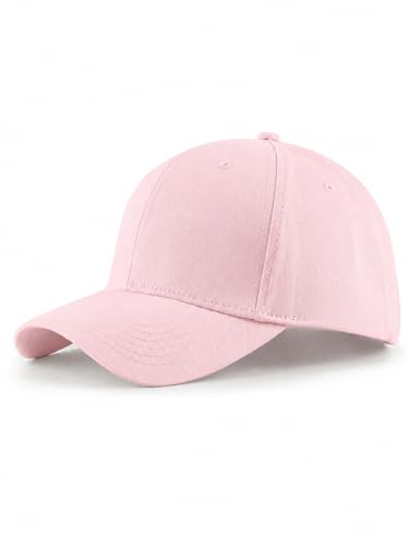 Zylioo XL XXL Big Head Baseball Cap, 100% Cotton Adjustable High Crown Hat - color: Pink