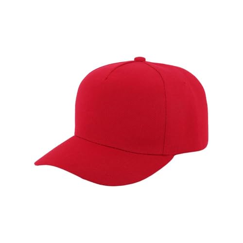 12 Pack Seamless Baseball Caps Wholesale Bulk - No Center Seam, DIY Friendly, Adjustable Breathable Lightweight for Men Women - color: Red