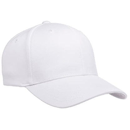 Flexfit Wooly Combed 6-Panel Structured Baseball Cap | Stretch Fitted - color: White, size: Small-Medium