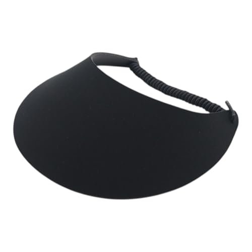 MG Women's Cotton Solid String Sun Visor Hat - color: Black